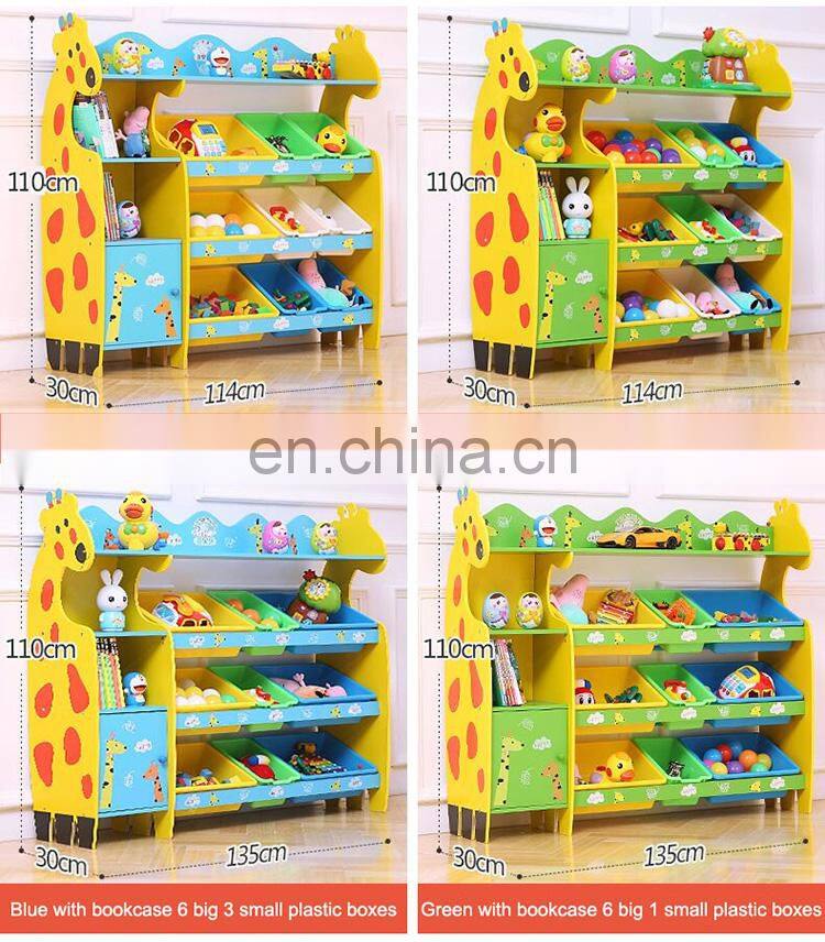 Plastic boxes kitchen rack wooden storage bathroom shelf for kids