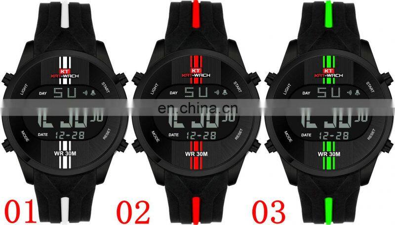 2019 KAT-WACH 716 Men's Fashion&Casual Watch Digital Movement Multi-Function Sport Watches