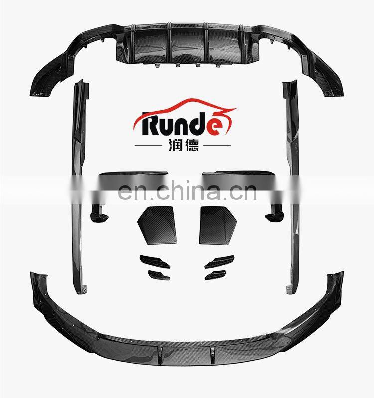 Runde New Arrival Dry Carbon Material Aerodynamics Bodykit Front Rear Lip Side Skirt Spoiler For Audi TTRS body kit