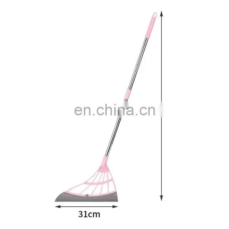 Rubber Broom Hand Push Sweeper Magic Broom Floor Wiper Squeegee for Floor Cleaning Floor Squeegee Sweeping Brush Pet Hair Broom