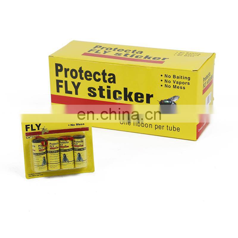 Factory price strong glued disposable yellow fly ribbon flying insect glue trap