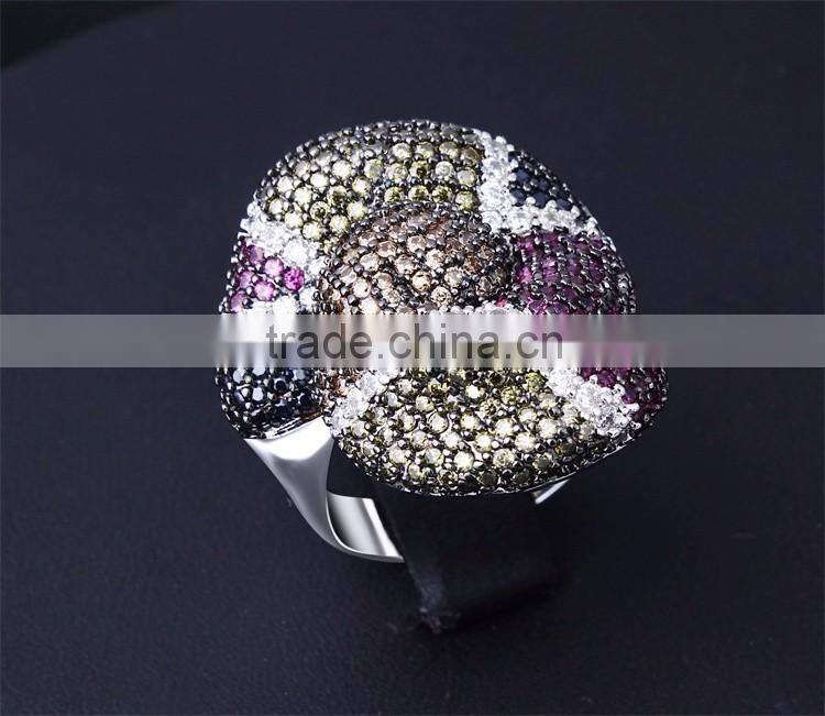 Grand Luxury Multi Color Snake Design Chunky Jewelry Bijoux Cocktail Party Ring