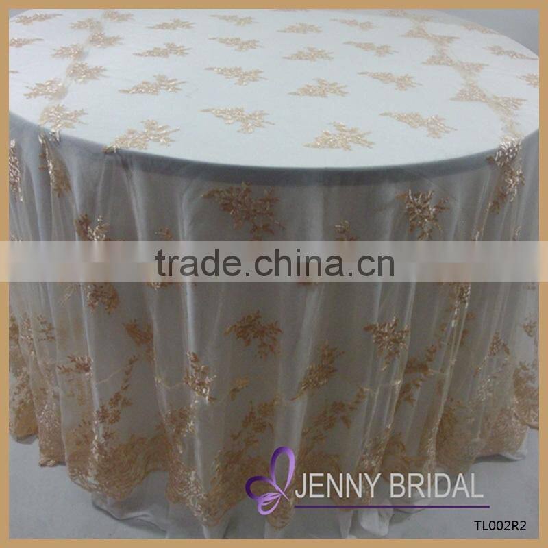 TL002C factory custom-made round lace tablecloth