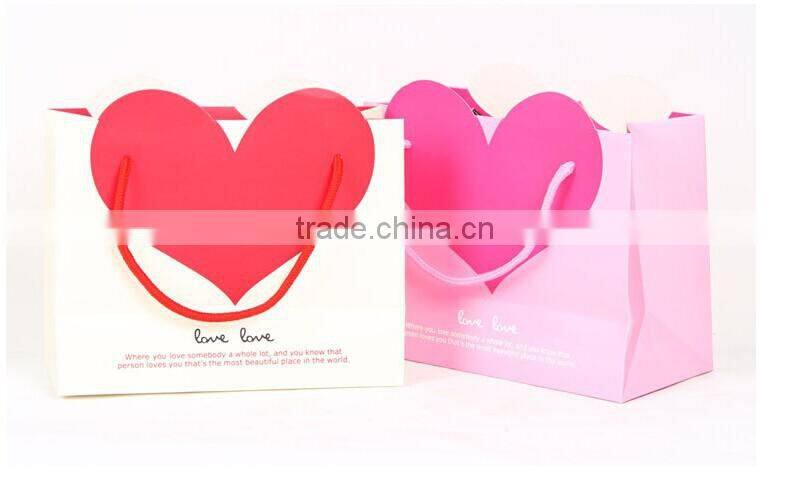 Dongguan trade assurance factory supply loving and joyful handbags wholesale and custom-made white cardboard bag gift bags