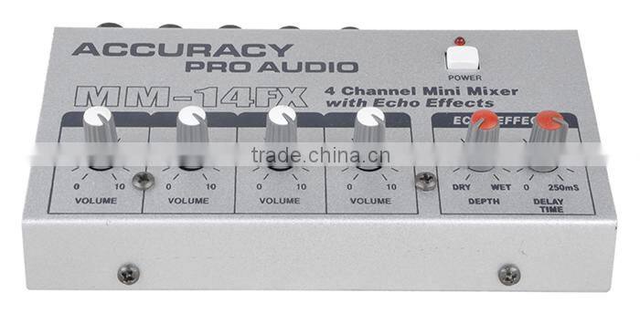 4 Channels Mini Audio Mixer MM-14FX