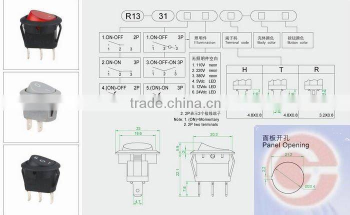QUALITY mini round rocker switches