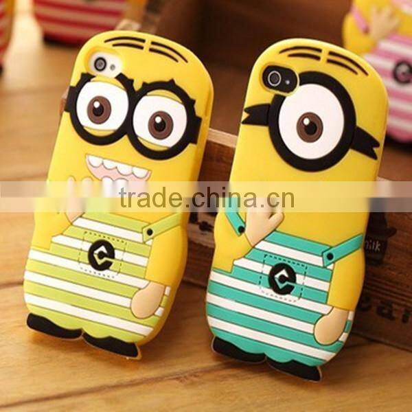 Hot Despicable Me 3d Silicone Case for iPhone4 5 5c with high quanlity