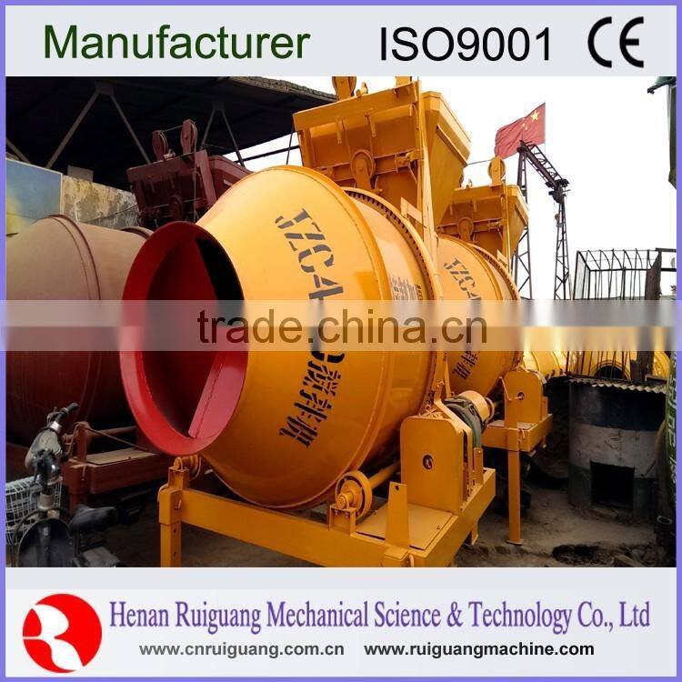 JZC350 portable Concrete Mixer with hydraulic hopper