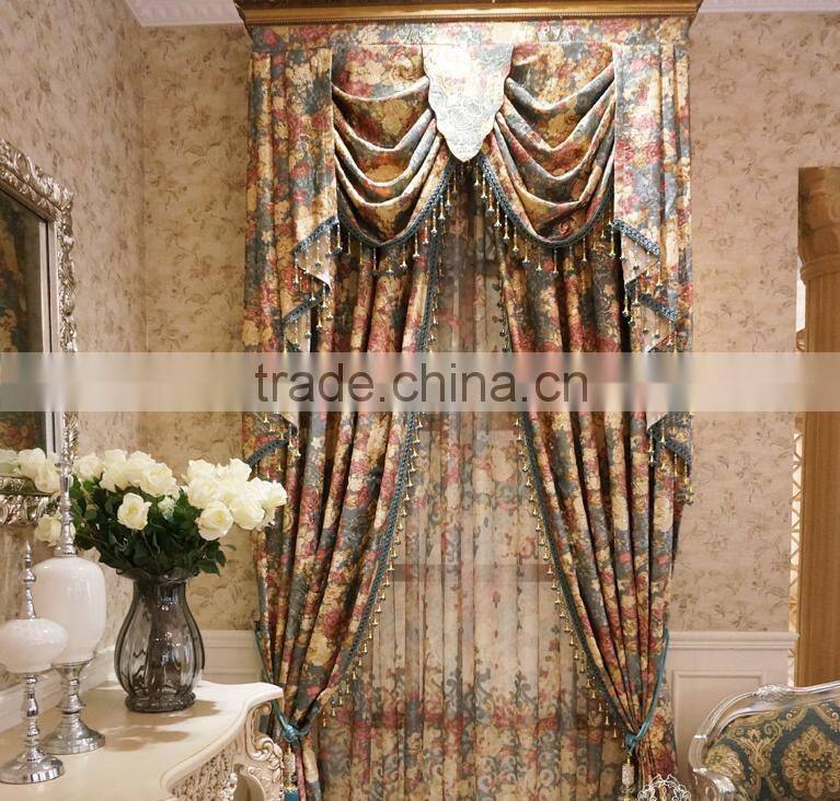 good quality beautiful flowers Chenille curtains for living room bedroom