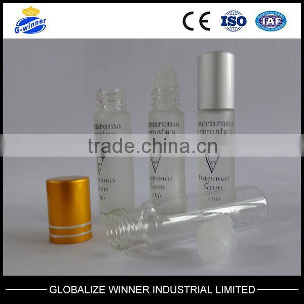 Tubular clear roll on bottle with aluminum cap