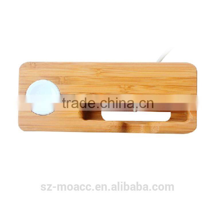 Dual for apple watch wood stand charger,Bamboo adapter for apple watch both 42mm & 38mm sizes of 2015 Watch Models