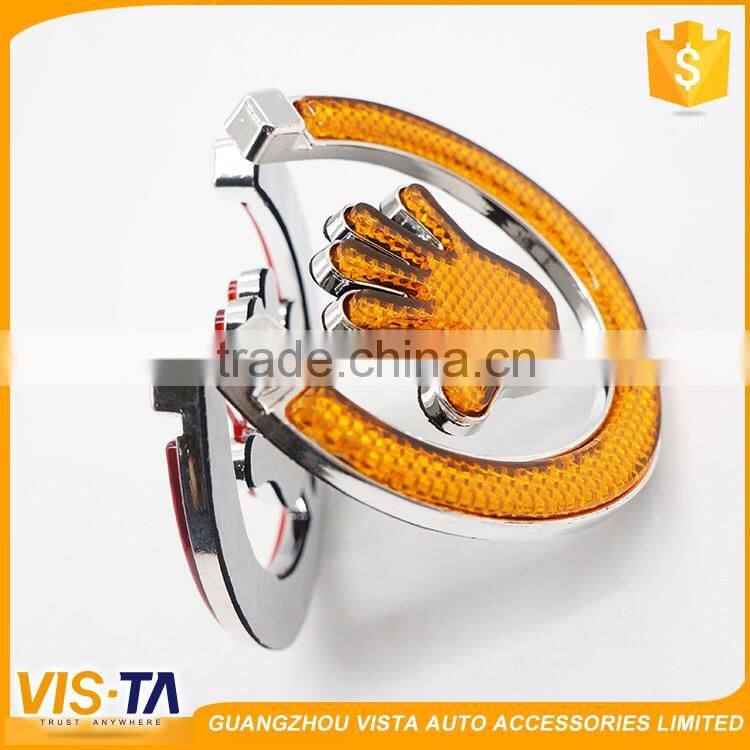 Fashion safety warning sign design high quality sticker car decoration refelctor