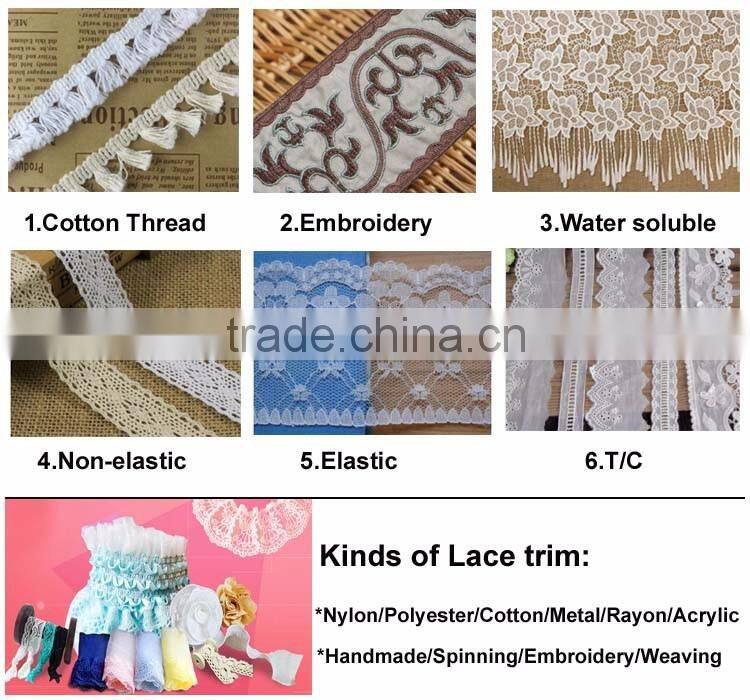 Double Sizde 1.14" Facotry Wholesale Cheap Crochet Natural White 100% Korean Lace Fabric for Graments Accessory