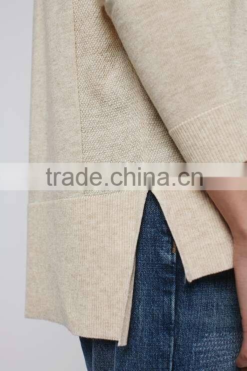2016 Women Fine Knit Stitch Panel Jumper HSS3034
