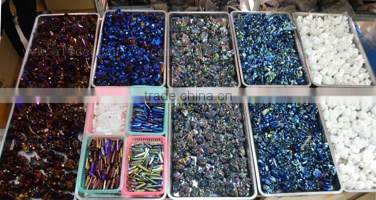 Raw or polished Angel Cobalt Aqua Rainbow Titanium Aura Crystal Quartz Point 4-10cm