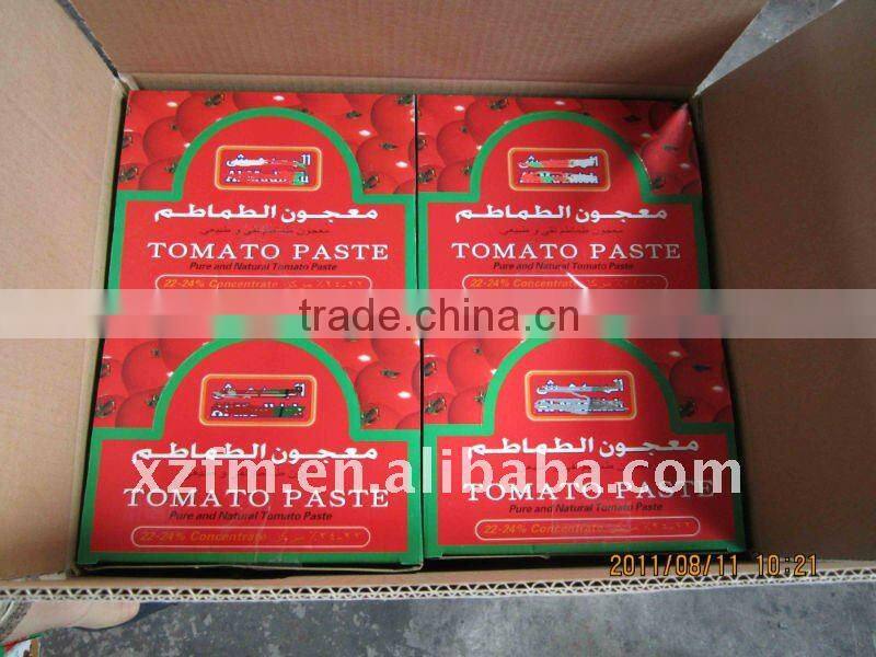 tomato paste in standing pouch brix 28-30%,22-24%
