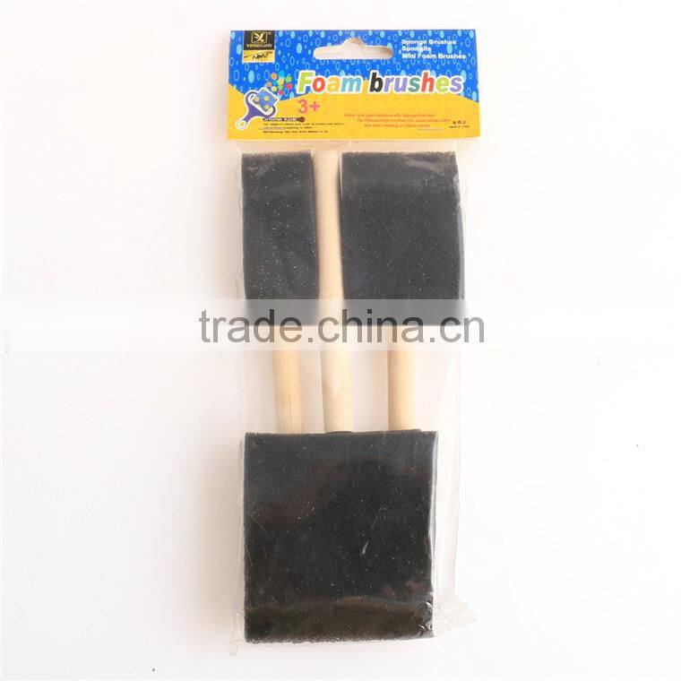 3pcs 2015 New High Quality plastic Handle Foam Brush For Kids