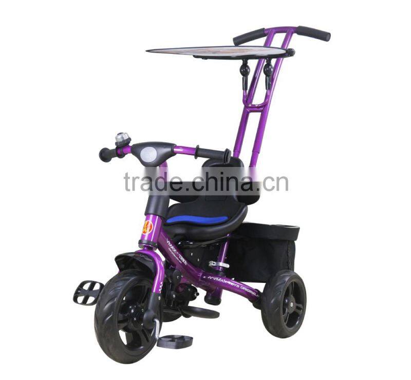 Baby Tricycle/quality baby stroller/baby bicycle with pedals, rear bags, sun-fender, bell ring/ children bike YQ10-36