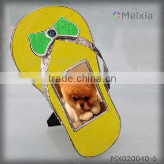 MX020040-16 china wholesale tiffany style stained glass shoe design photo picture frame for home decoration