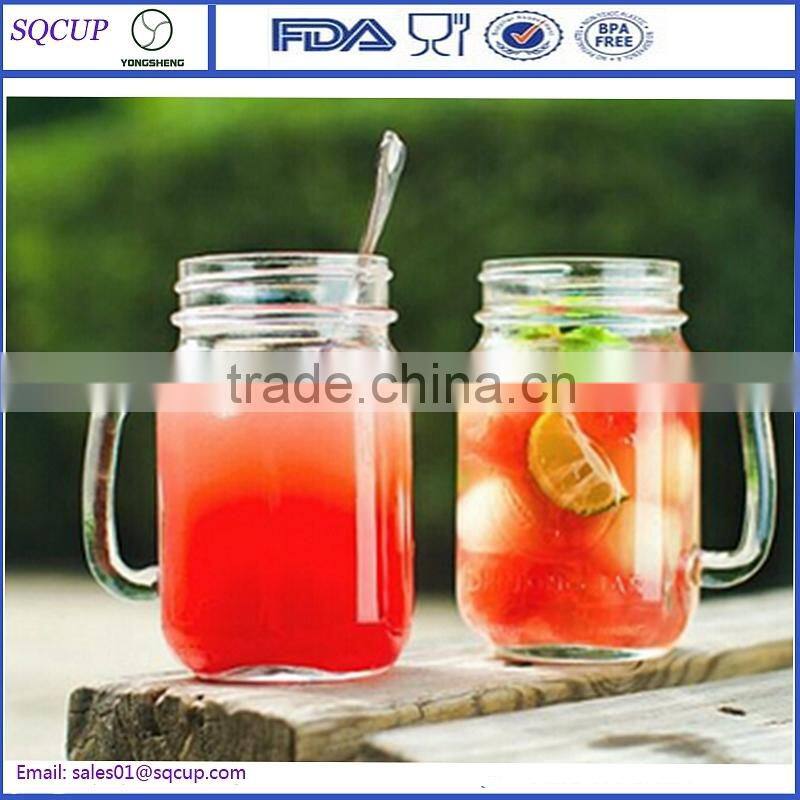 Wholesale Glass Mason Jar With Engraved Logo/Transparent Mason Jar Bottle With Metal Lid and Straw