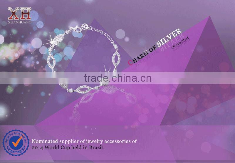 Wholesale fashion jewelry diamond 925 pure silver necklace