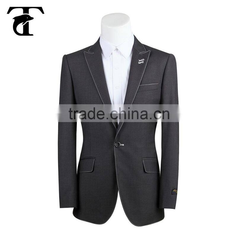 Latest Coat Pant Design Fashion black Color Korean Style Slim Fit man suit