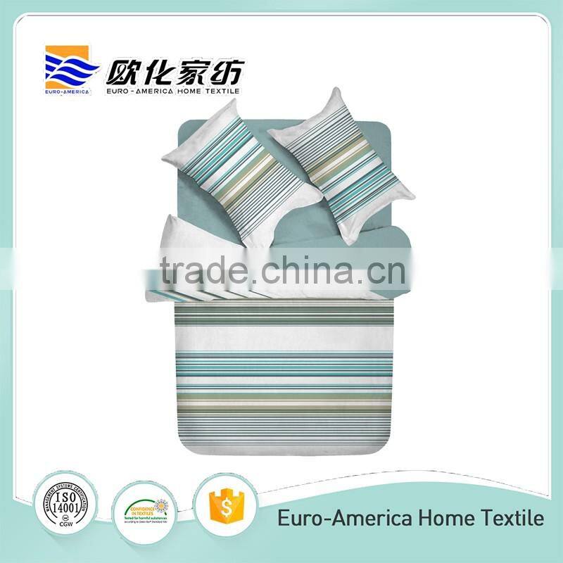 100% Cotton Hotel White Stripe Bed Sheet Bedding Set