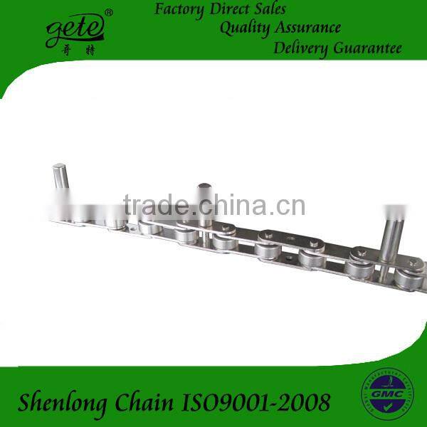 C2052 GK1- conveyor chain with special extended pin on the middle hole-nickel plated
