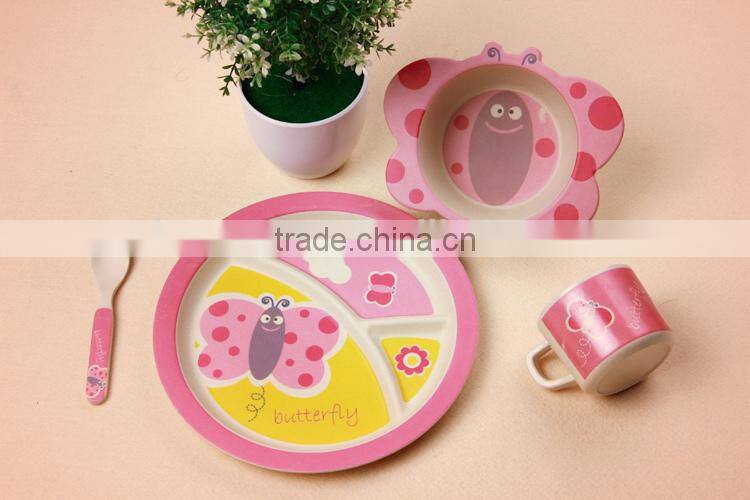 Eco-friendly kids dinnerware set- Butterfly design