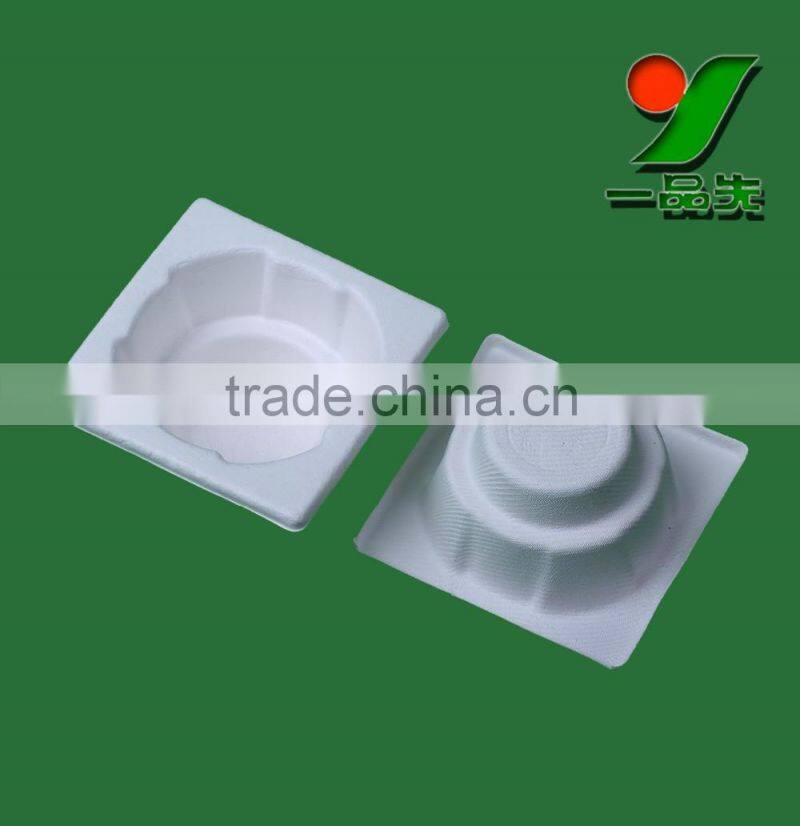 brand design Food-grade sugarcane bagasse wine packaging tray--sturdy and smooth surface