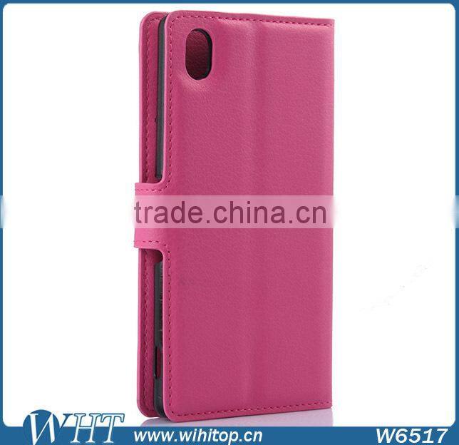 Hot Selling PU Leather Wallet Case for Sony Xperia M4, Wholesale for Xperia Z4 Aqua Cell Phone Case