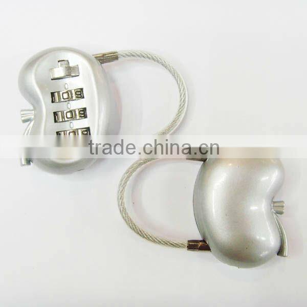 Kidney Shaped Medical code safe luggage and suitcase wire padlock