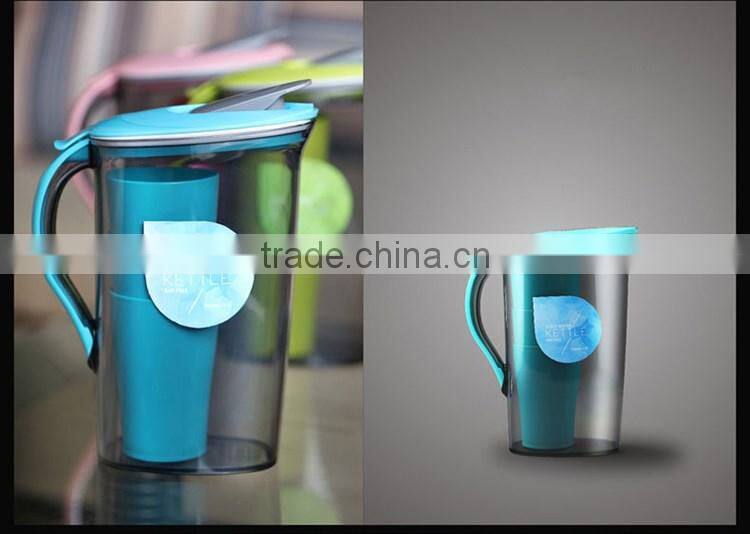 Wholease plastic pitcher with lid for juice milk water fruit tea
