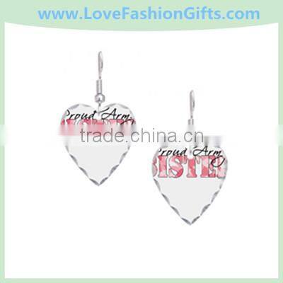 Proud Army Sister(Pink Butterfly Camo) Earring