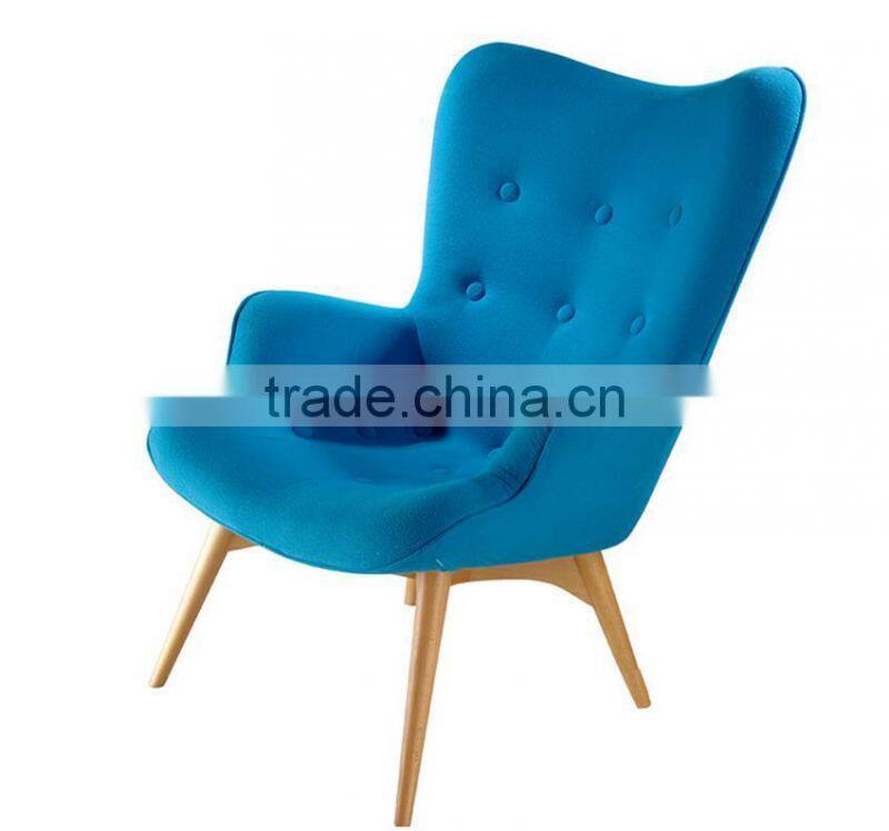 Nordic style design lounge chair wooden , seat upholstered in