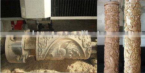 1325 cnc router 4 axis /vacuum bed cnc woodworking machine with rotary from manufacture with good quality