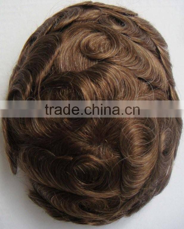 stock hair pieces/toupees,100% remy Indian hair
