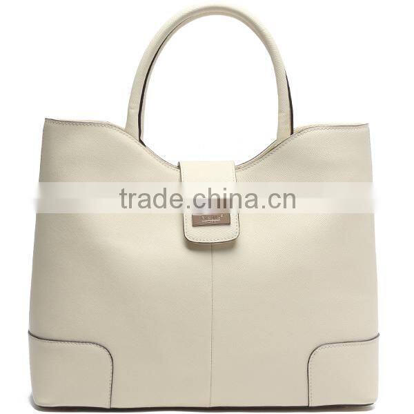S1061-A4095 100% white color genuine leather ladies handbag stylish leather messenger bags for women
