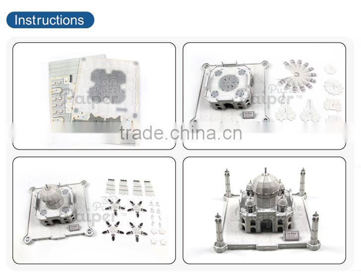 Taj mahal 3d paper puzzle india famous buildings