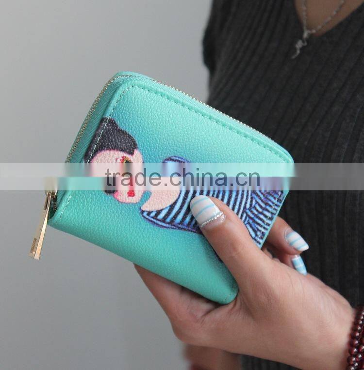 2016 new arrival purse cute girl's leather coin purse mini portable wallet