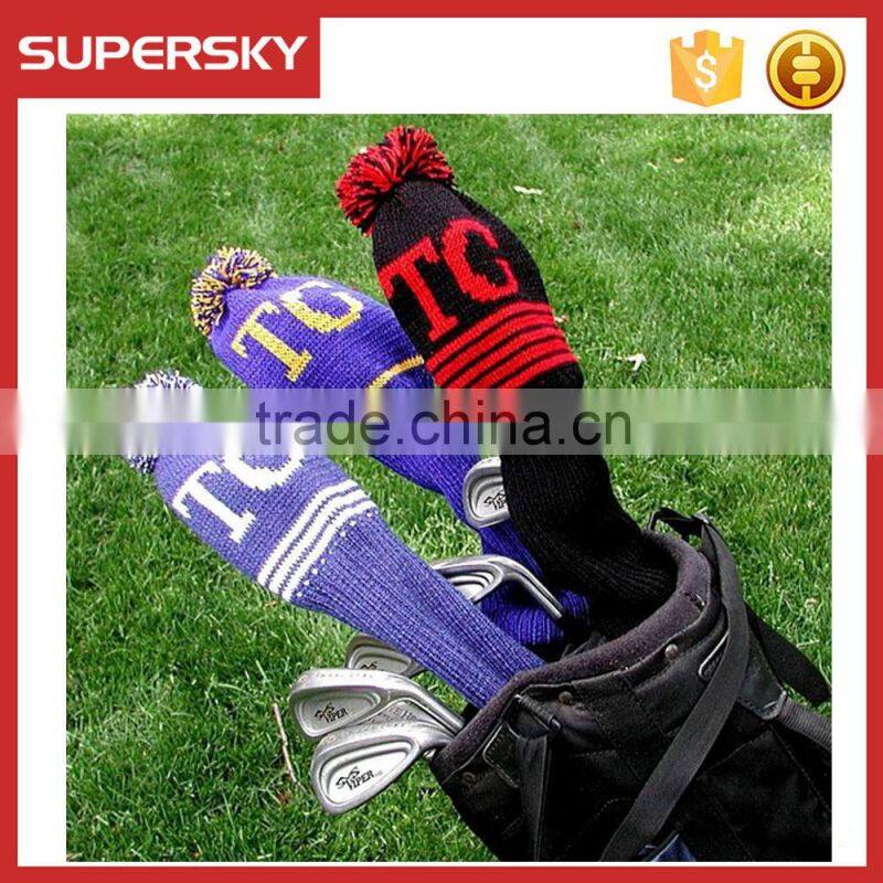F552 Custom Handknit Hybrid Golf Club Covers stripe pattern