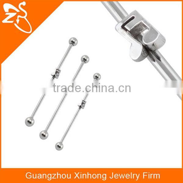 gold plated surgical steel square industrial barbell body piercing jewelry