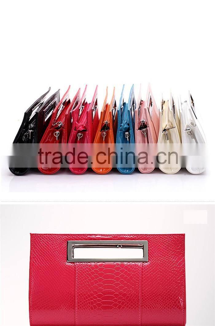 2016 Ladies Alligator PU Leather Handbag Women Party Evening Bag