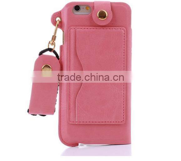 Cell phone accessory phone case, hang rope leather case for iPhone