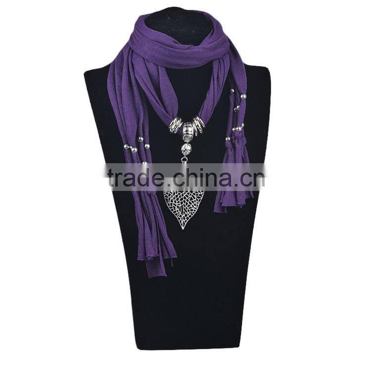 2016 Hot Sale Retail/wholesale 10 different colors Cotton colorful round Pendant Women Winter Scarf Necklace (SC150063)