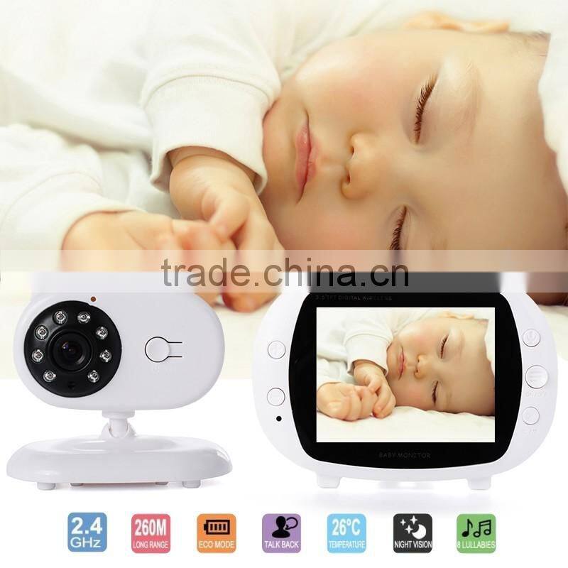 2 Way Talk 3.5" Color Video Baby Monitor Wireless Safety Camera Temperature Monitor Baby Monitor Night Vision