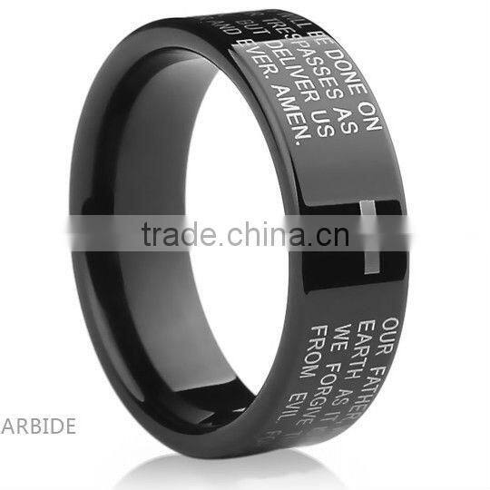 2015 New Cheap Wholesale Men Stainless Steel black plated Ring