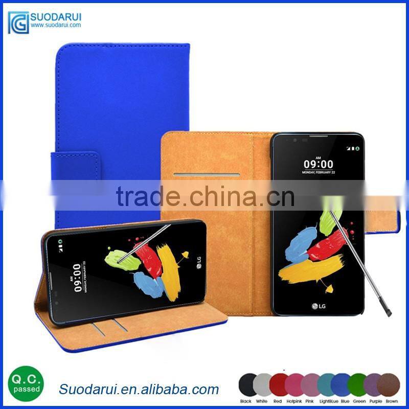 Book style Wallet PU Leather flip cases pouch for LG stylus 2 covers