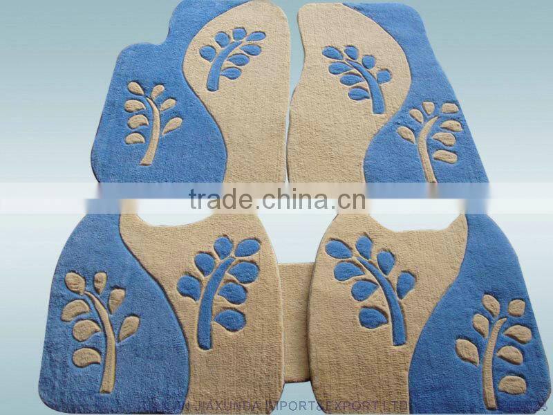 Red excellent quality cartoon design acrylic wool car floor mat