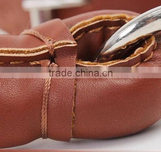 Strong Genuine Real Leather Dog Pet Cat Leash Lead Rope Collar Brown Adjustable